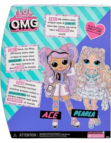 GIOCATTOLO PUBBLICIZZATO: vendita online L.O.L. Surprise! OMG Fashion Doll Ace con 15 Sorprese, Abiti e Accessori a Tema Gioc...