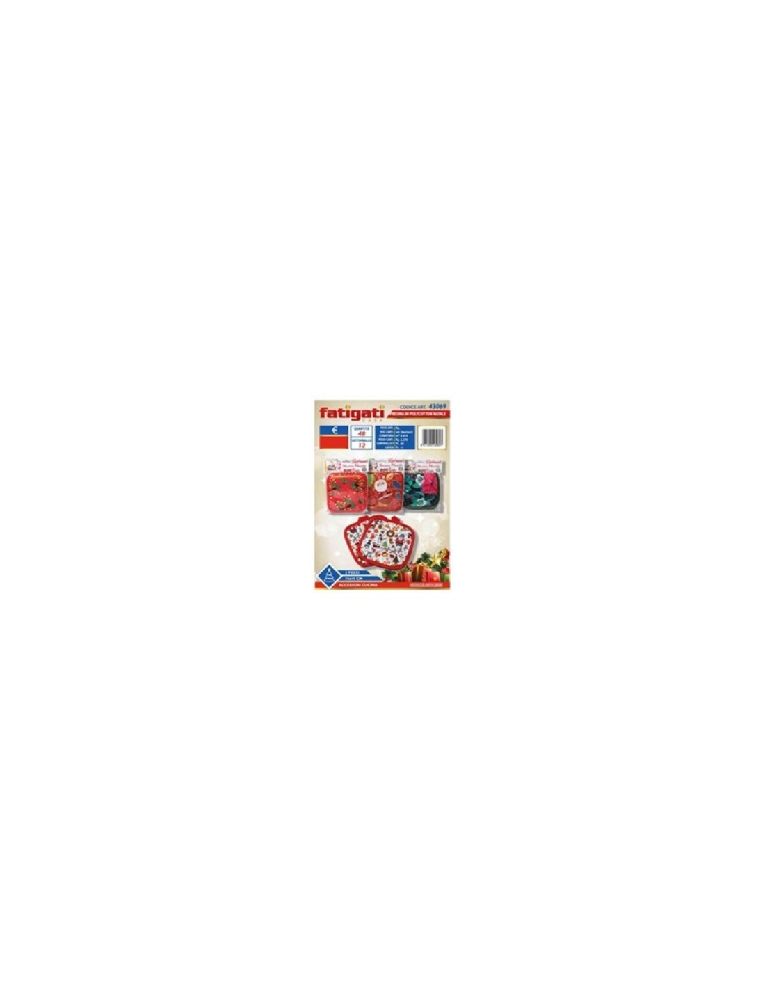 SET 2 PRESINE 43069 15X15CM DECORO NATALIZIO