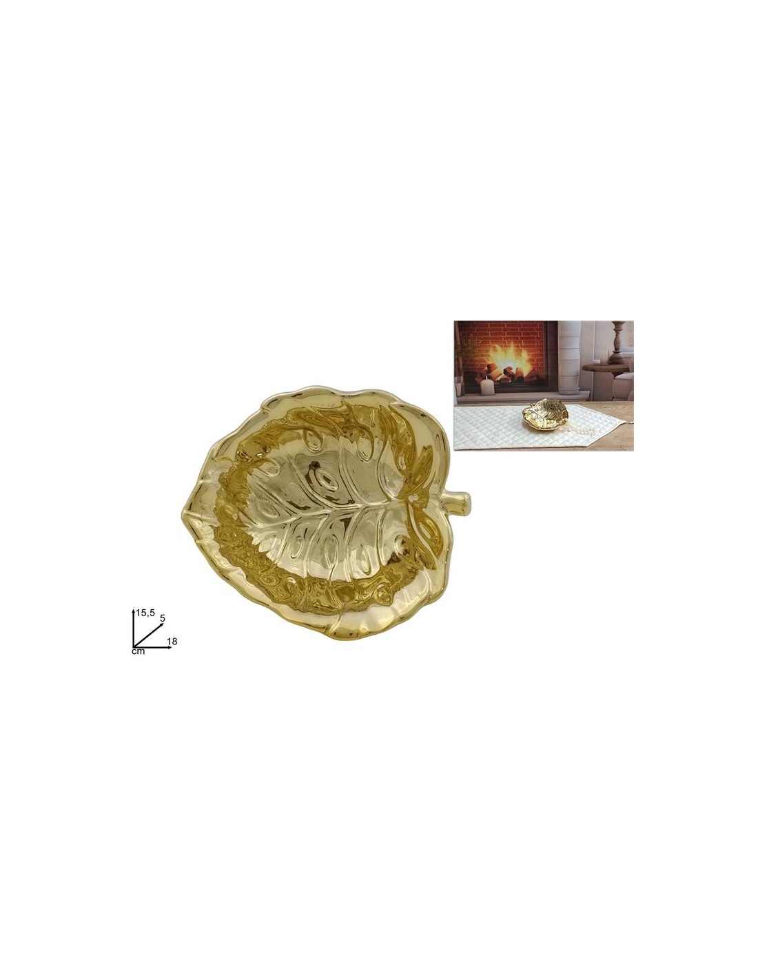 VASSOIO 242767 FOGLIA ORO 18CM