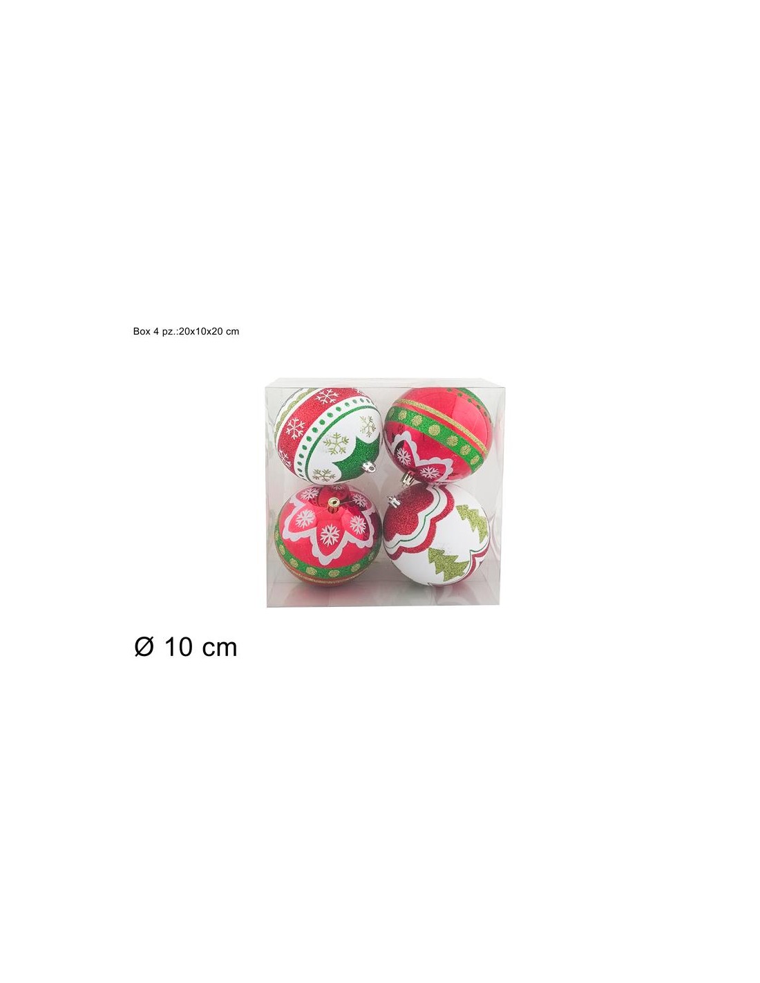 CONF 4 SFERE 270517 PLASTICA D10CM ASSORTITO