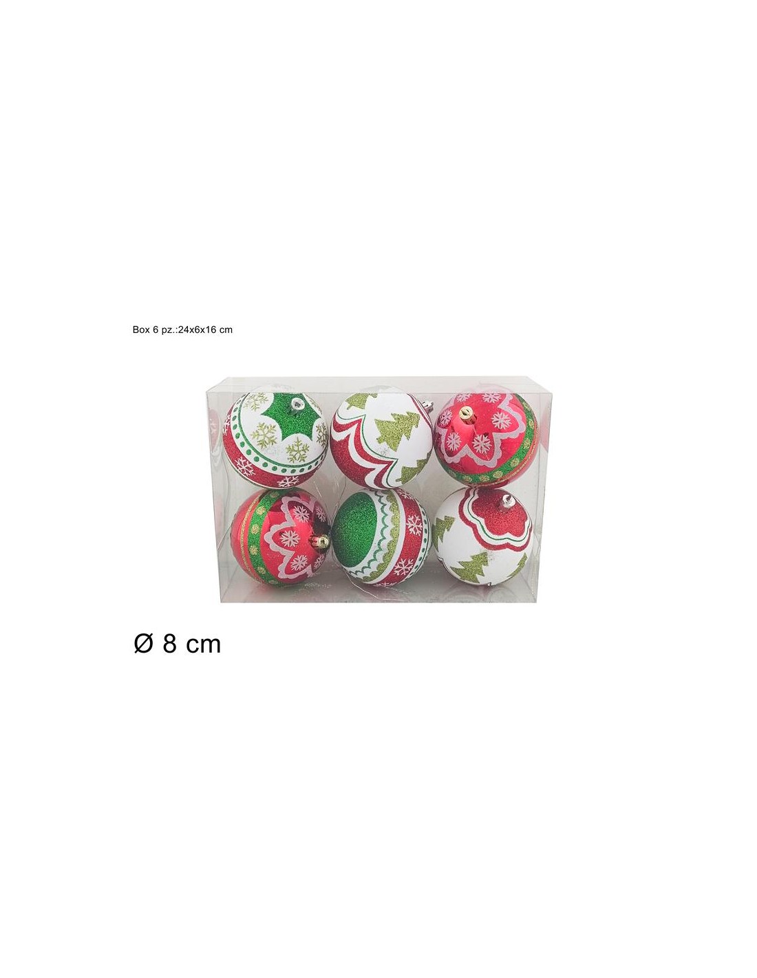 CONF 6 SFERE 270548 PLASTICA D8CM ASSORTITO