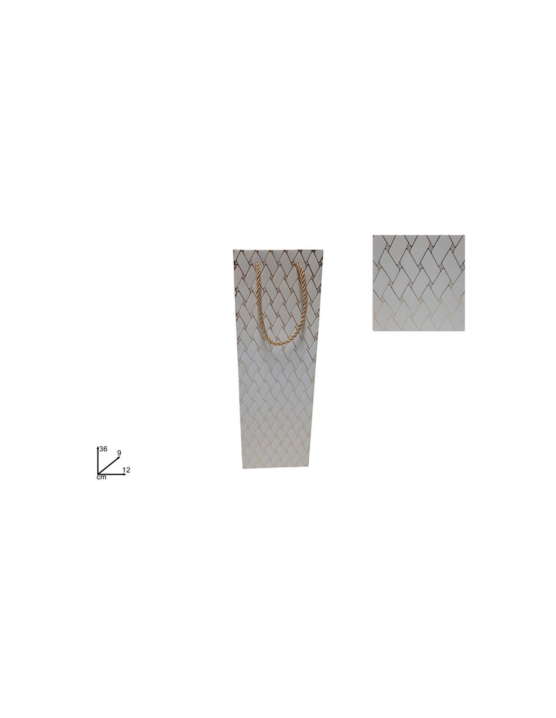 BUSTA REGALO 280776 12X36X9CM BIANCO/ORO