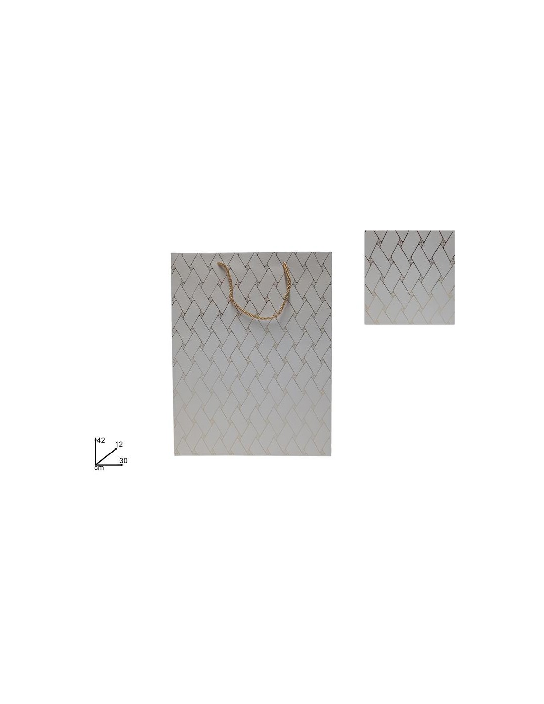 BUSTA REGALO 280868 30X42X12CM BIANCO/ORO