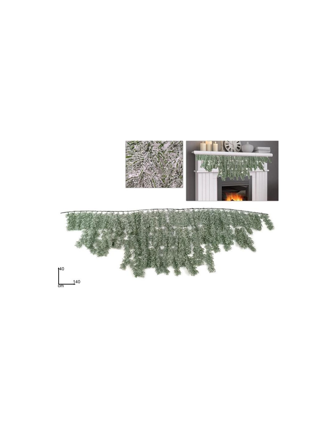 GHIRLANDA 282572 FESTONE RAMI INNEVATI 140CM