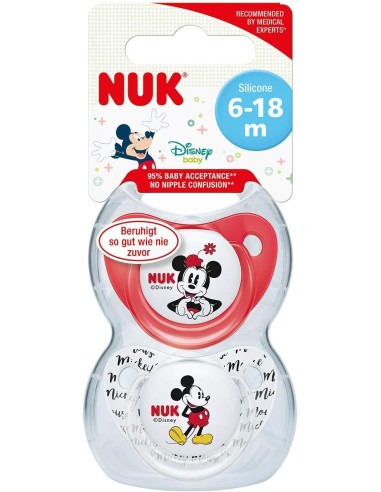 Succhietto Nuk Disney Minnie 6-18 Mesi, Silicone, 2 Pezzi - shopincasa.it