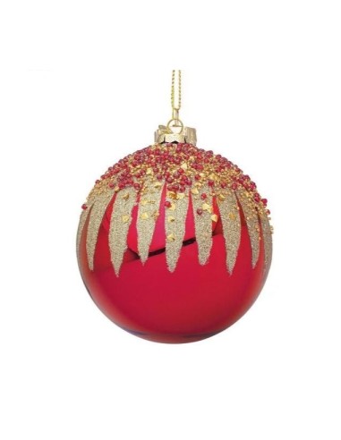 SFERE E PENDAGLI: vendita online Sfera di Natale in Vetro Firework D8cm Rosso – La Magia di Natale a casa tua in offerta