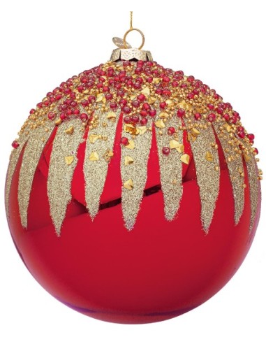 SFERE E PENDAGLI: vendita online Sfera di Natale in Vetro Firework D15cm Rosso – La Magia di Natale a casa tua in offerta