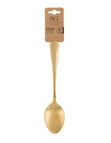 Set 4 cucchiai da minestra acciaio inox Gold | shopincasa.it