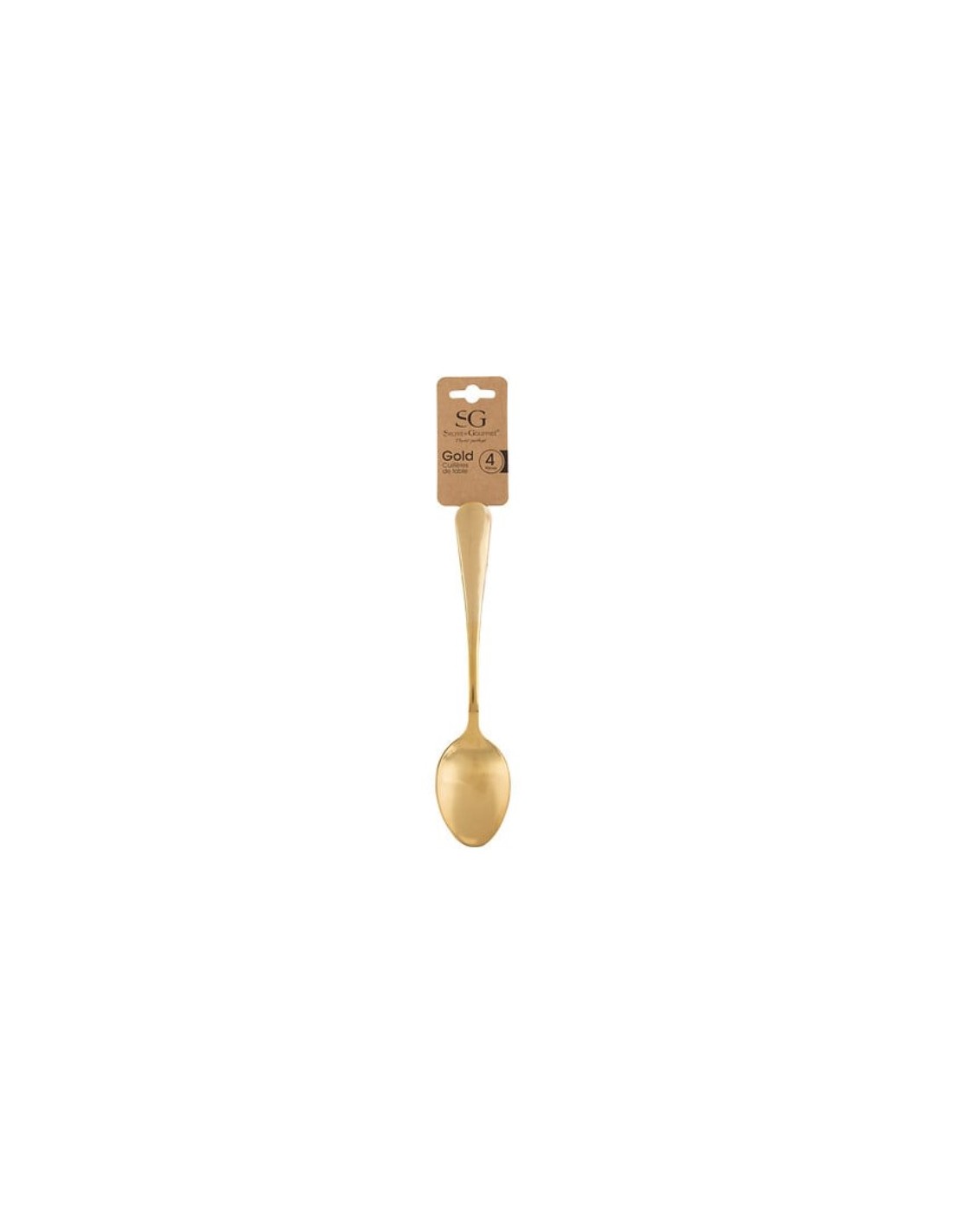 Set 4 cucchiai da minestra acciaio inox Gold | shopincasa.it