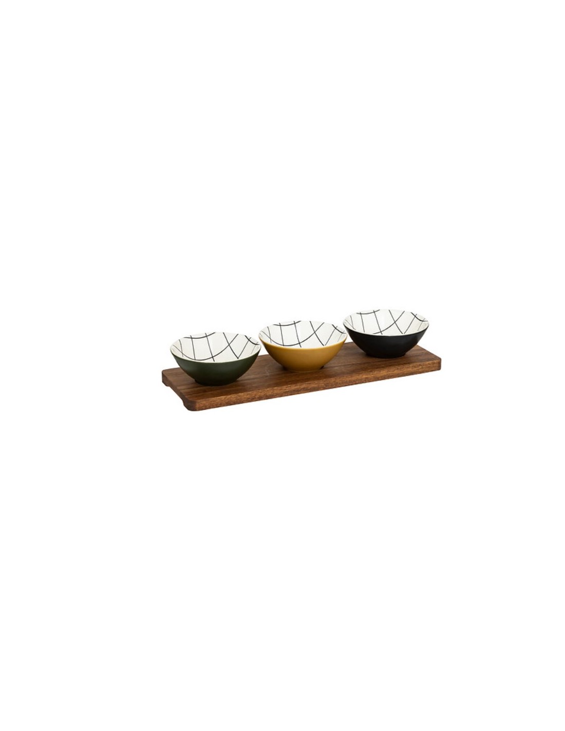 Set aperitivo Family Corner 4 pezzi in ceramica e acacia | shopincasa.it