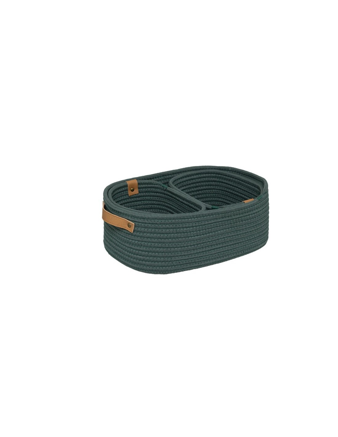 OGGETTISTICA: vendita online Cestino Duo 2° misura poliestere verde foresta 35x25x12 cm, elegante e resistente per organizzaz...
