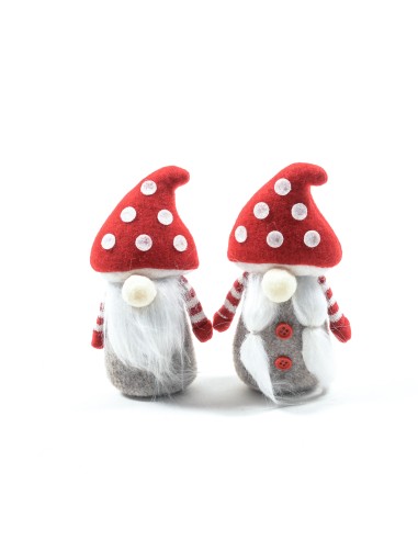 OGGETTISTICA NATALE: vendita online Babbo Fungo di Natale in tessuto 7x5x14 cm assortito, La magia di natale per tavoli, mens...