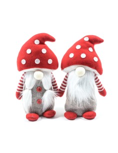 OGGETTISTICA NATALE: vendita online Babbo Fungo di Natale in tessuto 15x9x26 cm assortito, La magia di natale per tavoli, men...