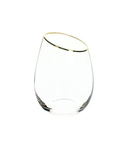 BICCHIERI ACQUA VINO BIBITA: vendita online SET 6 BICCHIERI 440CC TUMBLER F.ORO VETRO MARGOT in offerta