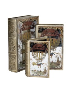 SCATOLA LIBRO 138338 1 MIS VETRO/METALLO 20X14X4CM