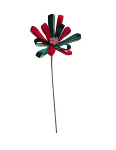 FIORI: vendita online Poinsettia Ertemios di Natale rosso verde 25x50h, stella natalizia velluto elegante per alberi e decora...