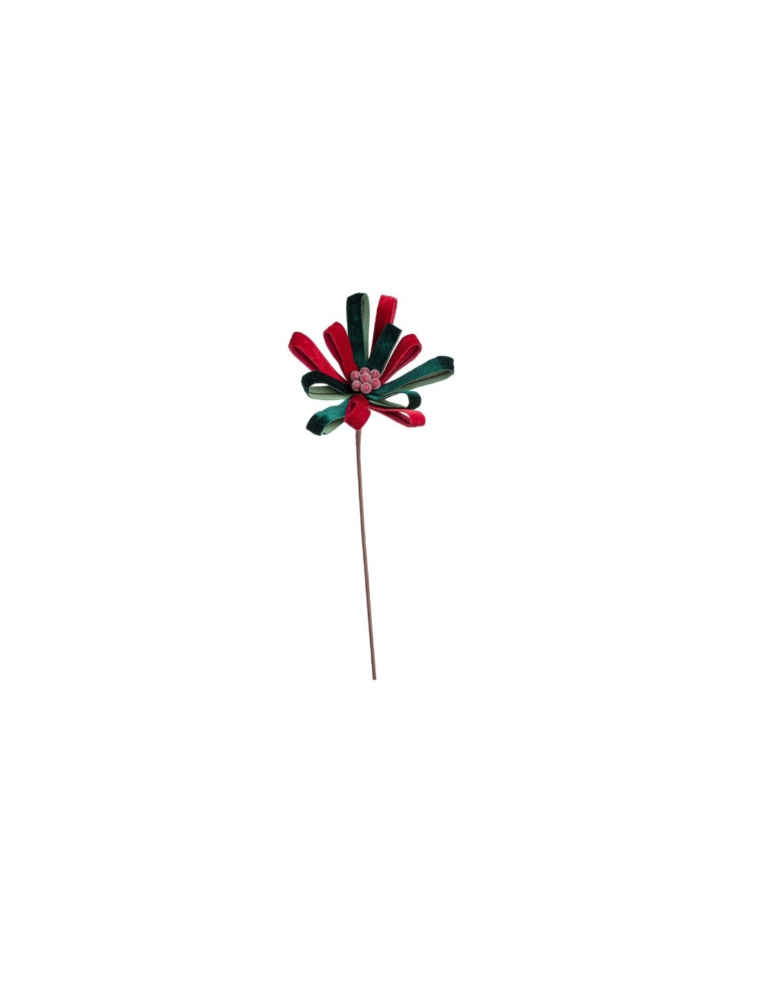 FIORI: vendita online Poinsettia Ertemios di Natale rosso verde 25x50h, stella natalizia velluto elegante per alberi e decora...