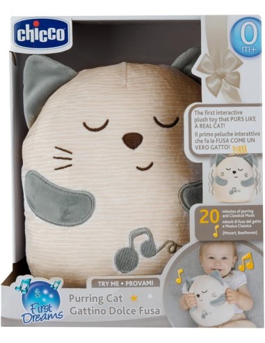 Chicco Pupazzo Gattino Dolce Fusa - Peluche Interattivo con Musica e Vibrazione | Shopincasa
