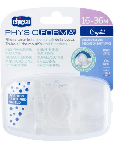 Chicco PhysioForma Gommotto Luxe Silicone 16-36 Mesi - 2 Pezzi Trasparente | shopincasa.it