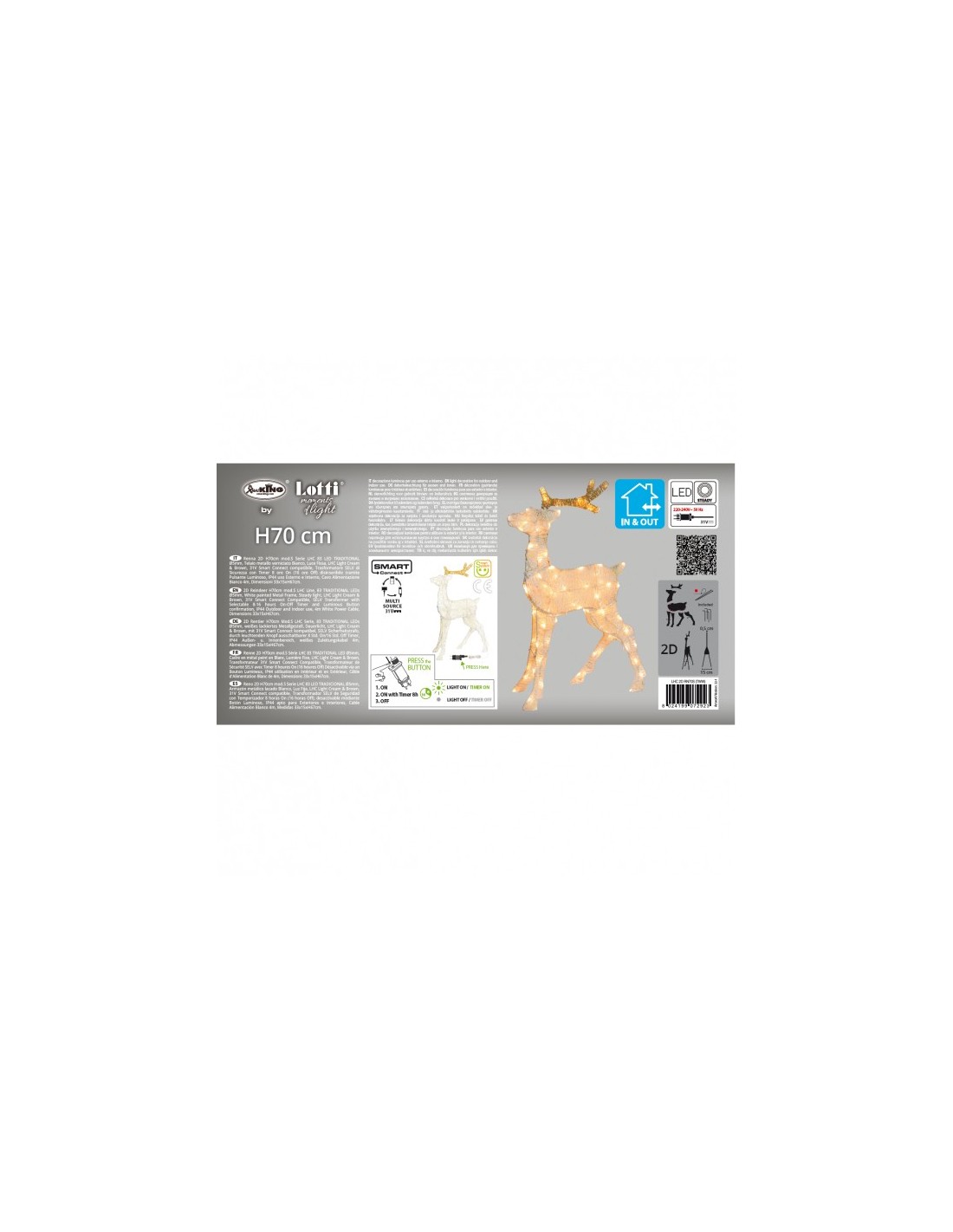 LUCI DI NATALE: vendita online Renna 2D 83 LED Bianco Caldo di Natale - La Magia di Natale a casa tua! in offerta