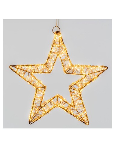 LUCI DI NATALE: vendita online Stella di Natale 3D Marrone Ø35cm con 800 Microled Bianco Caldo e Bianco - Illumina le tue Fes...