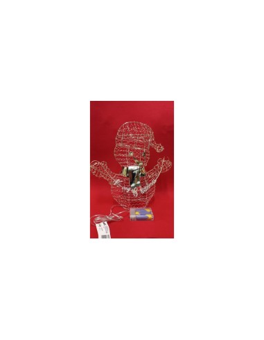 LUCI DI NATALE: vendita online Pupazzo di Neve Merry Christmas H30cm Metallo Champagne con 80 Microled | Decorazione Natalizi...