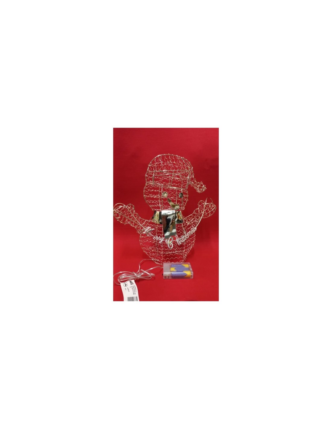 LUCI DI NATALE: vendita online Pupazzo di Neve Merry Christmas H30cm Metallo Champagne con 80 Microled | Decorazione Natalizi...