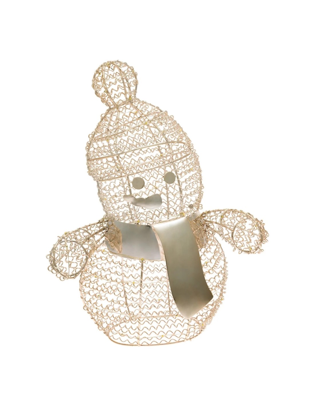 LUCI DI NATALE: vendita online Pupazzo di Neve Snowman H33cm Metallo Argento con 80 Microled | Decorazione Natalizia in offerta