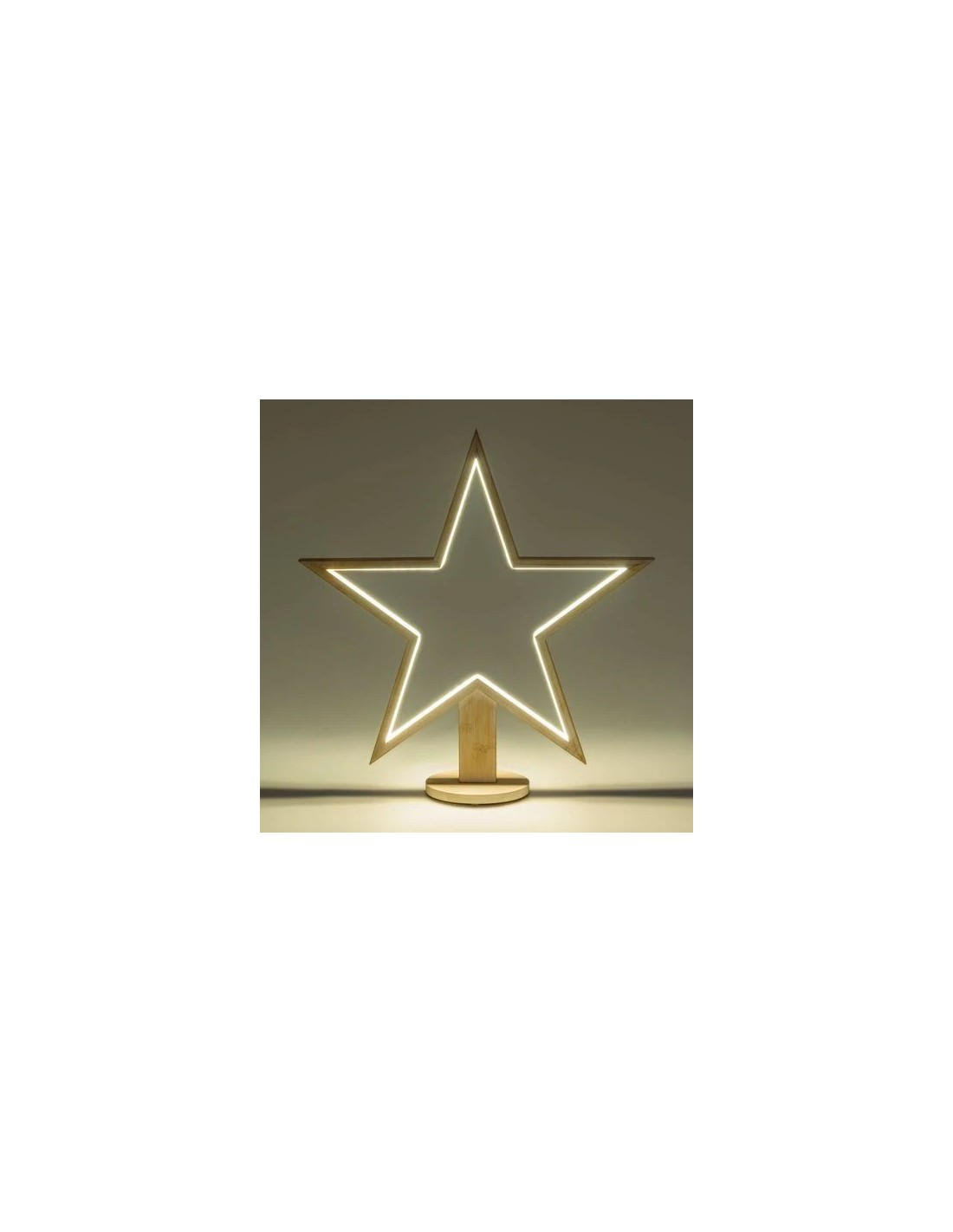 LUCI DI NATALE: vendita online Stella con Base H55cm in Legno Sbiancato Soft White con Illuminazione | Decorazione Natalizia ...
