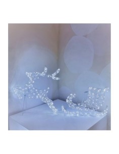 LUCI DI NATALE: vendita online Renna Galoppante H65cm con Slitta 2D di Natale, La Magia di Natale con 220 Gocce LED Bianche, ... 2