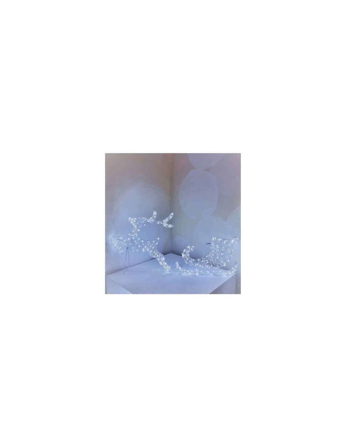 LUCI DI NATALE: vendita online Renna Galoppante H65cm con Slitta 2D di Natale, La Magia di Natale con 220 Gocce LED Bianche, ...