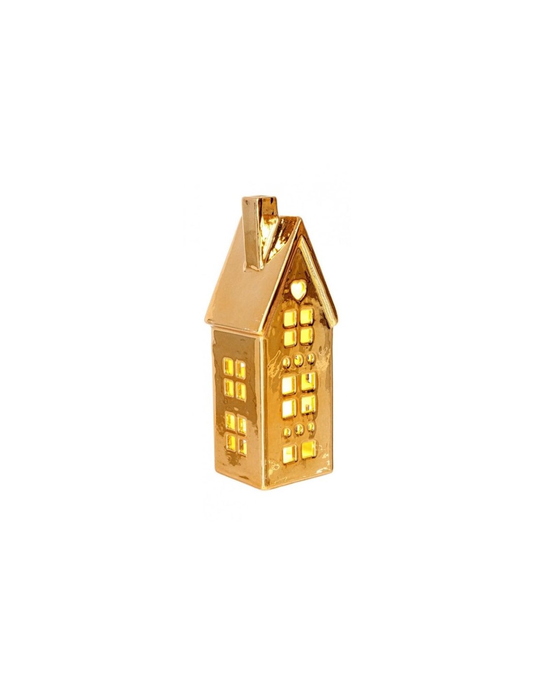 CASETTA 0523083 DICKENS ORO CON LED 5X5X13CM