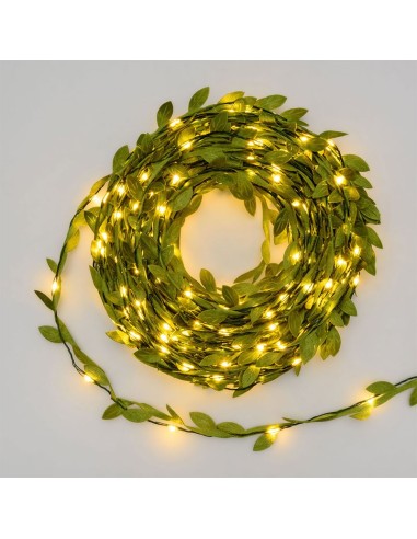 LUCI DI NATALE: vendita online Serie Luminosa CATENA FOGLIE 400 MicroLED Bianco Caldo - La Magia di Natale a casa tua in offerta