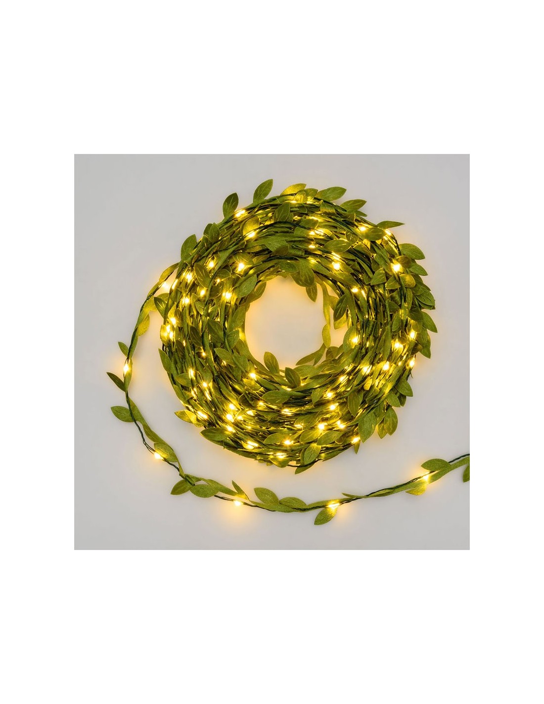 LUCI DI NATALE: vendita online Serie Luminosa CATENA FOGLIE 400 MicroLED Bianco Caldo - La Magia di Natale a casa tua in offerta