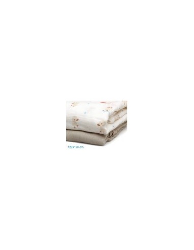 PRIMA INFANZIA: vendita online Set di 2 Mussoline Beige 120x120 cm - Morbide e Delicate in offerta