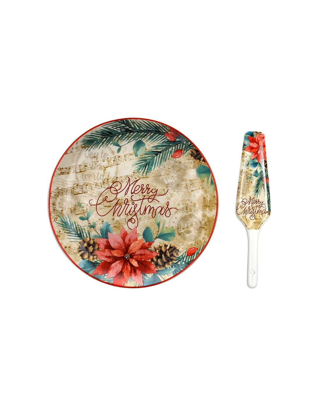 Tognana Sinfonia Set Piatto Torta con Pala in Porcellana Rosso | shopincasa.it