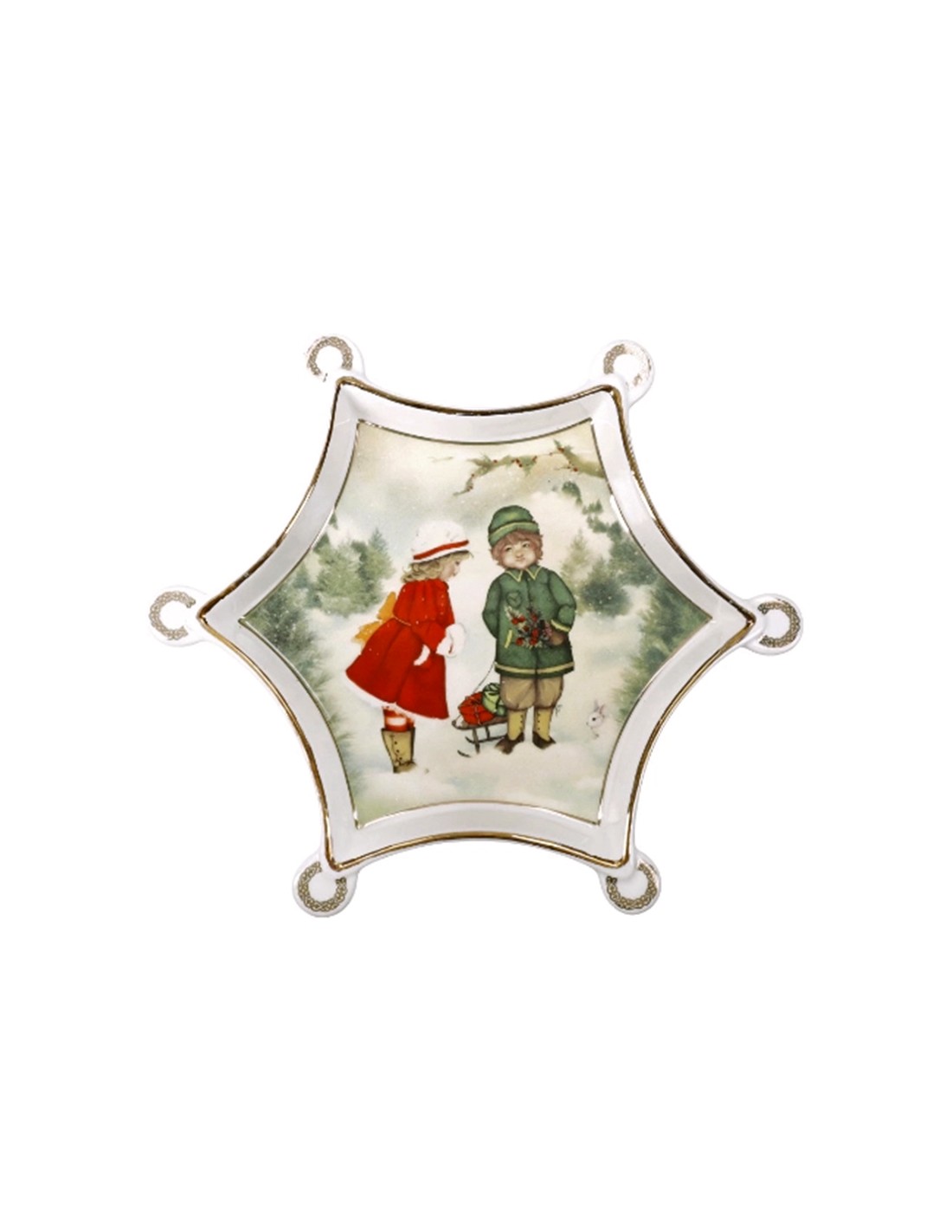 PORCELLANE: vendita online Vassoietto Cuccioli di Natale Bimbi Romantici – La Magia di Natale a Casa Tua in offerta