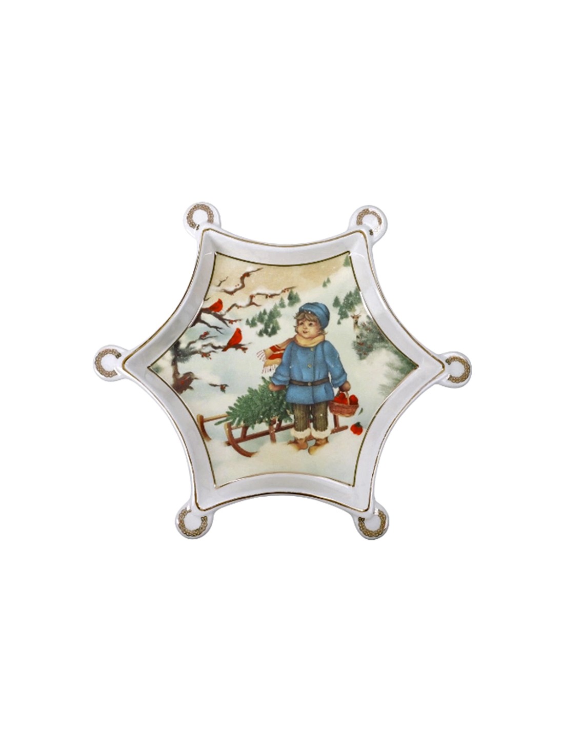 PORCELLANE: vendita online Vassoietto Cuccioli Bambino Brandani 20x20cm – Edizione Limitata Natalizia in offerta