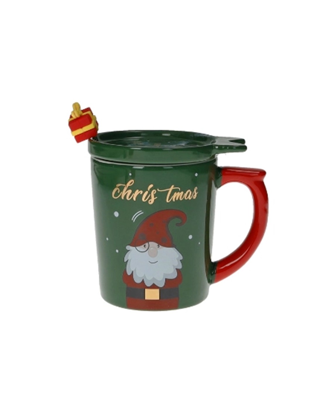 PORCELLANE: vendita online Brandani Mug con Tappo Verde e Cucchiaino Regalo Gold – La Magia di Natale a Casa Tua in offerta