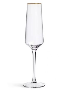 Brandani Set 6 Flute Gold in Vetro - Shopincasa.it