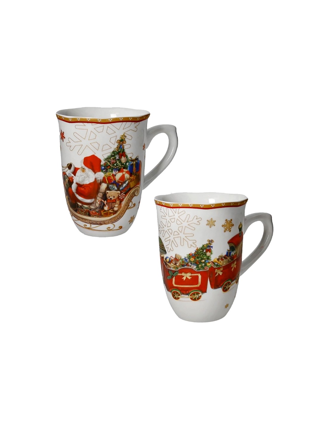 PORCELLANE: vendita online Set 2 Mug Brandani Christmas – Porcellana Decorata per le Festività in offerta