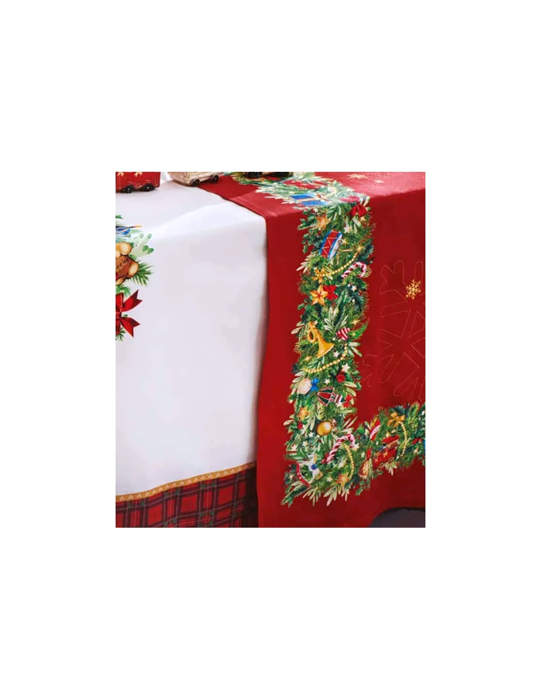 TESSILE: vendita online Tovaglia Brandani 160x300 Christmas con Balza Ghirlanda – La Magia di Natale in offerta