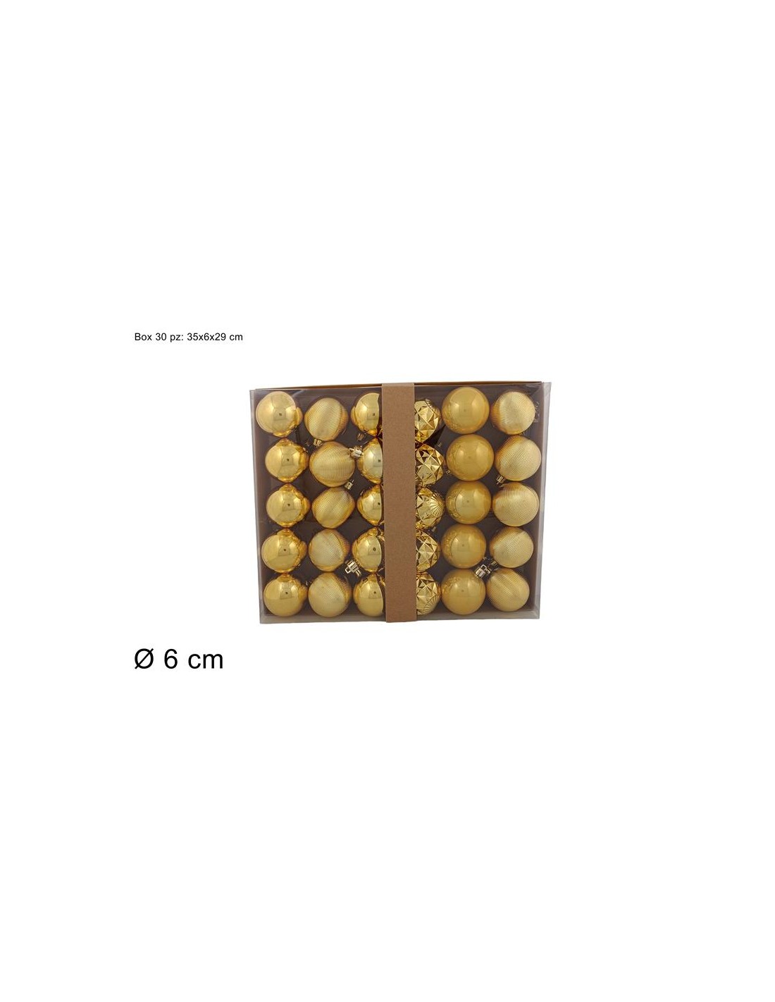 CONF 30 SFERE 709609 ORO 6CM ASSORTITO