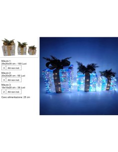SET 3 PACCHI REGALO 288741 RAINBOW CON LUCI