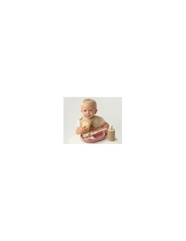 Set Posate e Vassoio BLW in Silicone Rosa con Ventosa e Scomparti | shopincasa.it