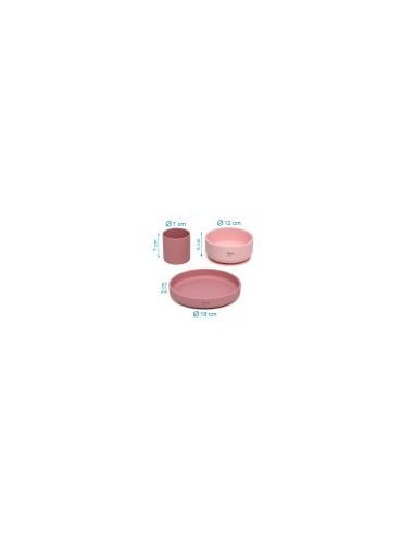 Set Piatti 3 Pezzi in Silicone Rosa - Perfetti per Bambini | shopincasa.it