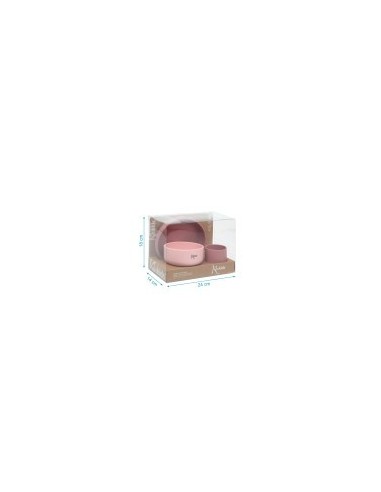 Set Piatti 3 Pezzi in Silicone Rosa - Perfetti per Bambini | shopincasa.it