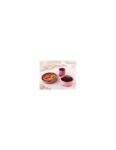 Set Piatti 3 Pezzi in Silicone Rosa - Perfetti per Bambini | shopincasa.it