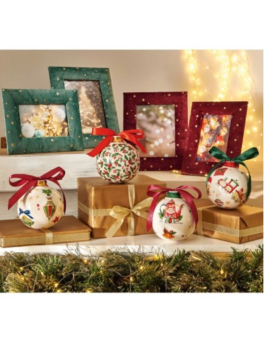 OGGETTISTICA NATALE: vendita online Palla di Natale Decorazioni Ceramica di Natale Brandani, D 10 cm, La Magia di Natale a Ca...