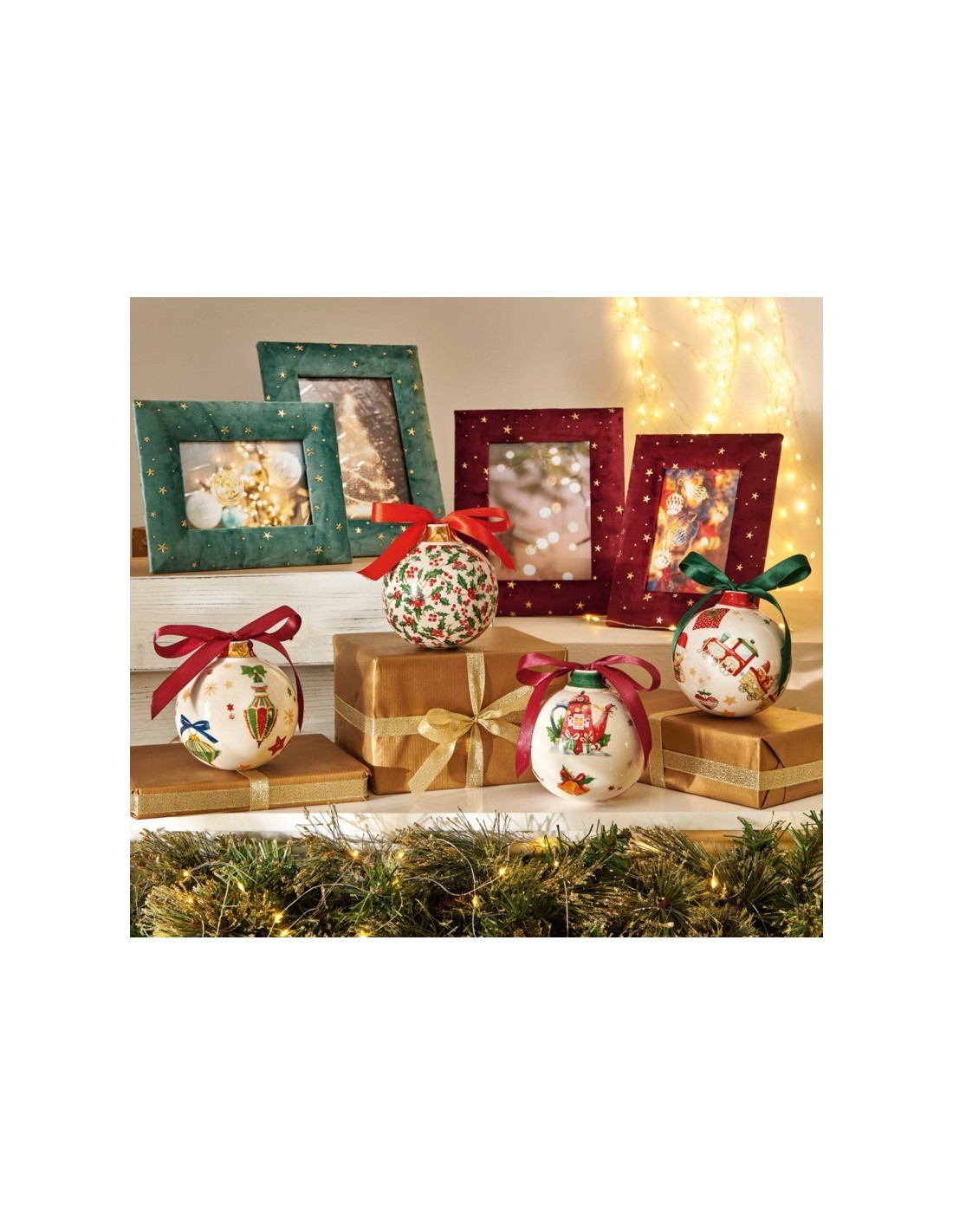 OGGETTISTICA NATALE: vendita online Palla di Natale Decorazioni Ceramica di Natale Brandani, D 10 cm, La Magia di Natale a Ca...